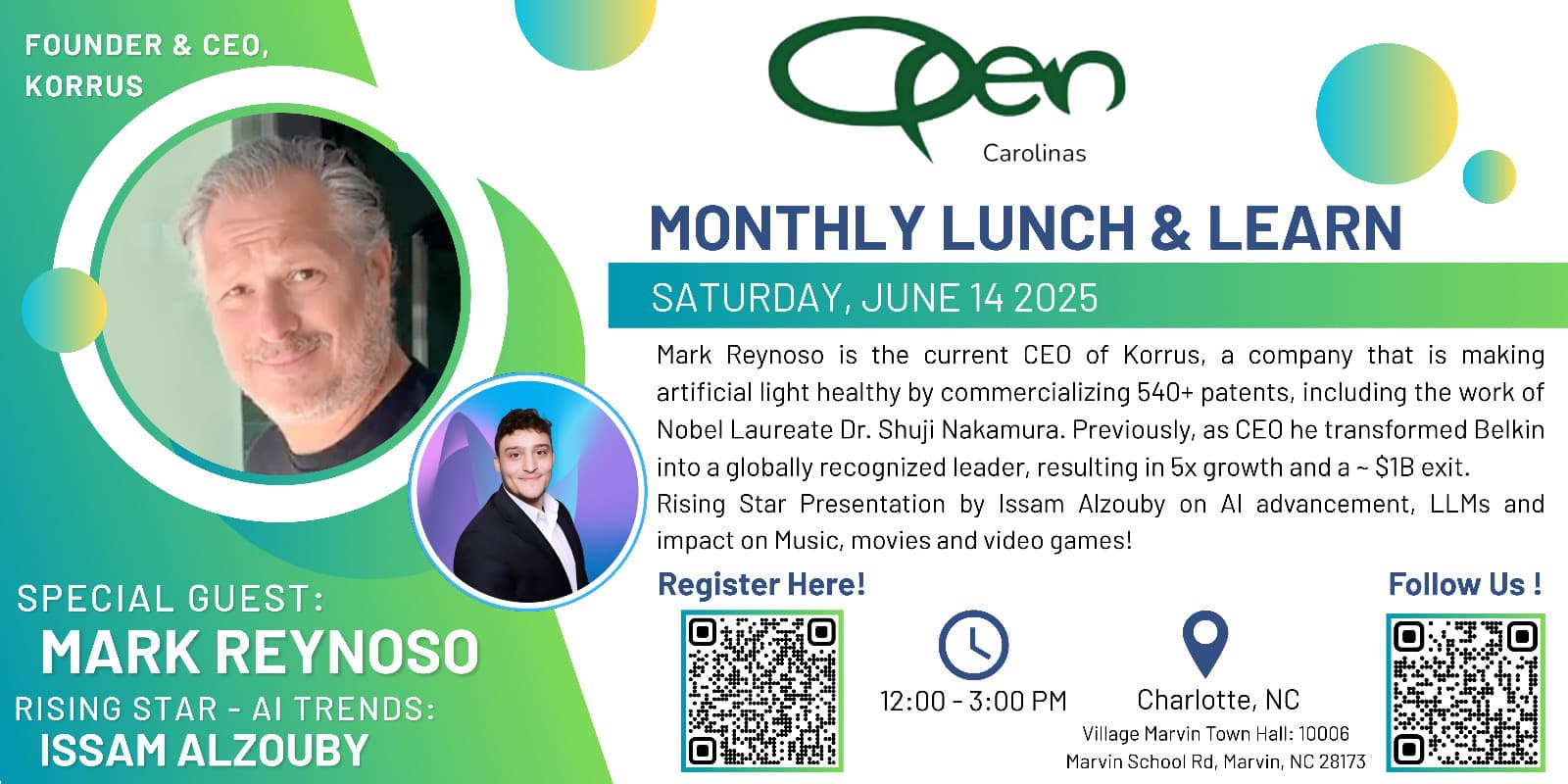 AI Trends - Co-Talk with Mark Reynoso (Previous CEO of Belkin) | Open Carolinas